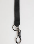 Dolce & Gabbana Black Burgundy Polyester DG Logo Men Keychain Keyring