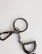 Dolce & Gabbana Silver Brass DG Logo Metal Keychain Holder Men Keyring