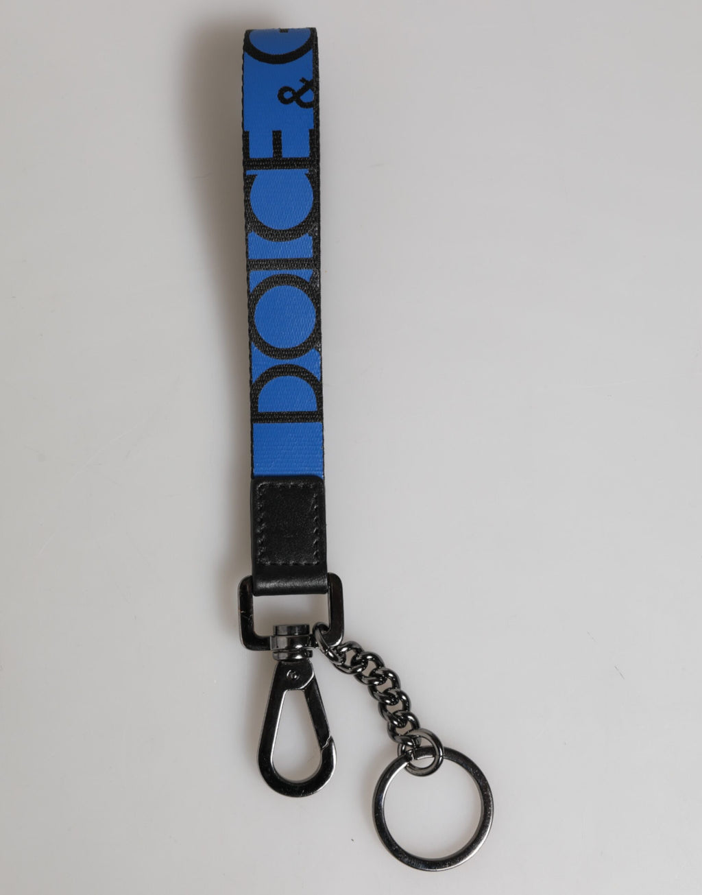 Dolce & Gabbana Blue Nylon Logo DG Crown Men's Holder Keychain Keyring