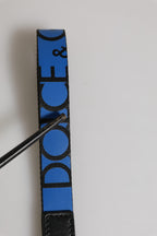 Dolce & Gabbana Blue Nylon Logo DG Crown Men's Holder Keychain Keyring