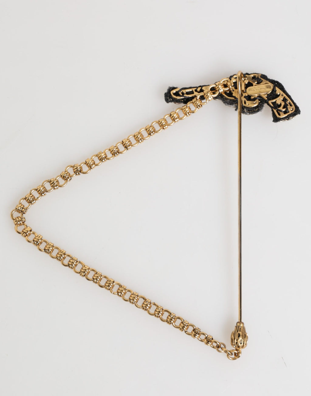 Dolce & Gabbana Lapel Pin Brass Copper Revolver Men Accessories Brooch