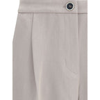 Cruna Beige Polyester Casual Pants