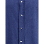 Brunello Cucinelli Blue Cotton Dress Shirt