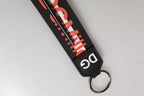 Dolce & Gabbana Black Red Logo Polyester Brass Holder Keychain Keyring
