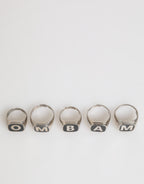 Dolce & Gabbana Silver Tone Brass Lettering Set 5 Pieces Adjustable Ring