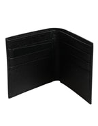 Dolce & Gabbana White Leather DG Star Logo Bifold Men Card Holder Wallet