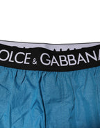 Dolce & Gabbana Blue Logo Waistband Beachwear Shorts Swimwear