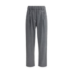 Brunello Cucinelli Gray Fleece Wool Casual Pants