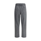 Brunello Cucinelli Gray Fleece Wool Casual Pants