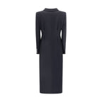 Alessandra Rich Black Fleece Wool Coat