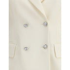 Alessandra Rich Cream Fleece Wool Blazer