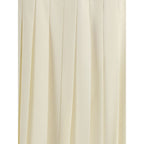 Alessandra Rich White Fleece Wool Midi Skirt