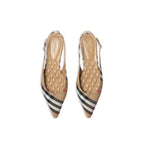Burberry Brown Fabric Ballet Flats