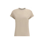 Brunello Cucinelli Beige Elastane T-Shirt