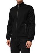 Dolce & Gabbana Black Cotton Logo Full Zip Men Bomber Jacket