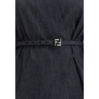 Fendi Blue Cotton Casual Dress
