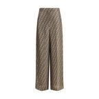 Fendi Brown Silk Casual Pants
