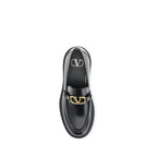 Valentino Garavani Black Leather Slip-On Loafers