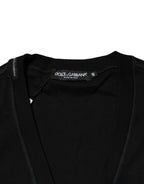 Dolce & Gabbana Black Cotton Button Up Men Cardigan Sweater