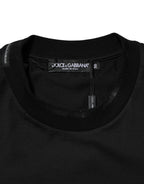 Dolce & Gabbana Black Cotton Embroidered DG Logo Pocket T-shirt