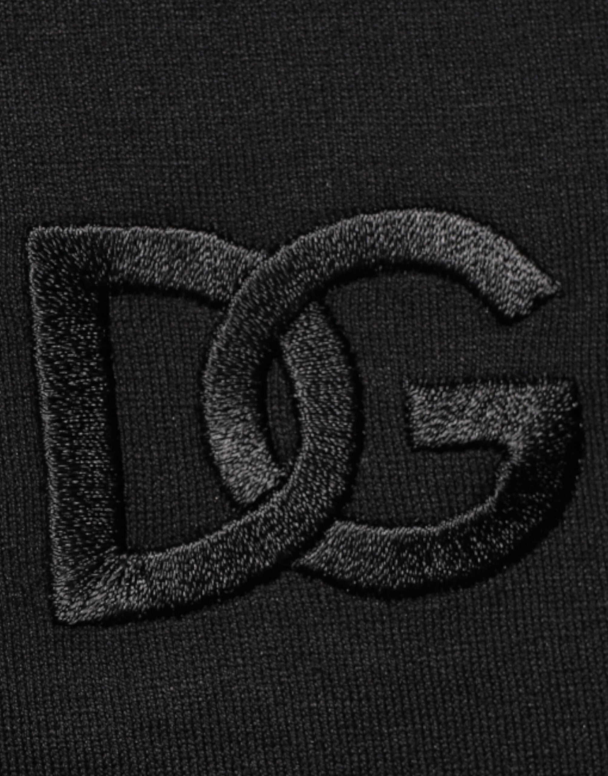 Dolce & Gabbana Black Cotton Embroidered DG Logo Pocket T-shirt