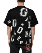 Dolce & Gabbana Black Cotton Letter Print Short Sleeve T-shirt