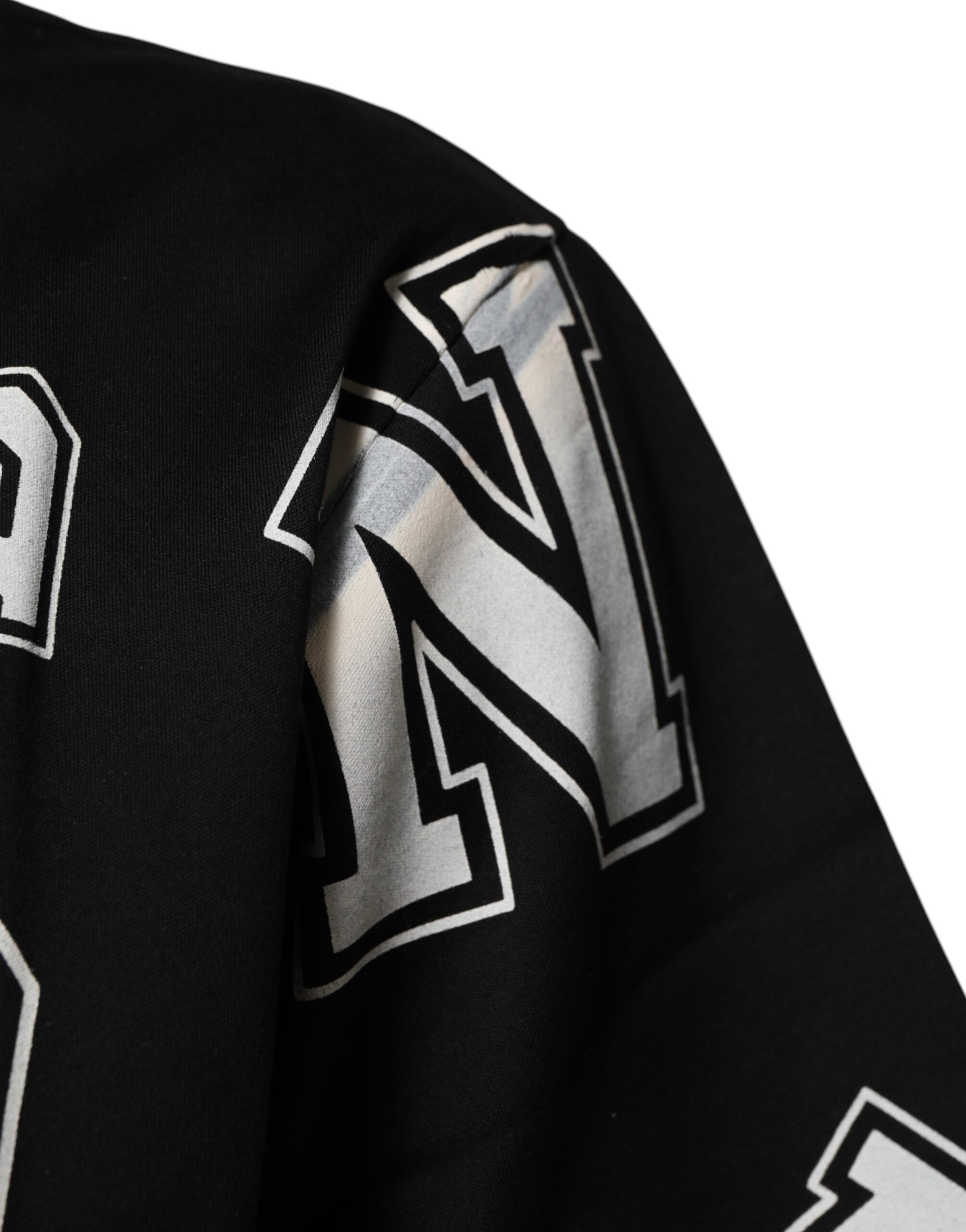 Dolce & Gabbana Black Cotton Letter Print Short Sleeve T-shirt