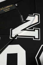 Dolce & Gabbana Black Cotton Letter Print Short Sleeve T-shirt