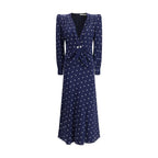 Alessandra Rich Blue Silk Cocktail Dress