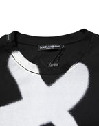 Dolce & Gabbana Black Cotton DG Logo Graffiti Short Sleeve T-shirt