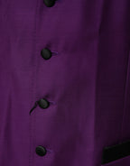 Dolce & Gabbana Purple Wool Dress Formal Waistcoat Vest