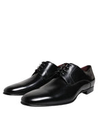 Dolce & Gabbana Men Dress Black Calfskin Leather Derby Shoes