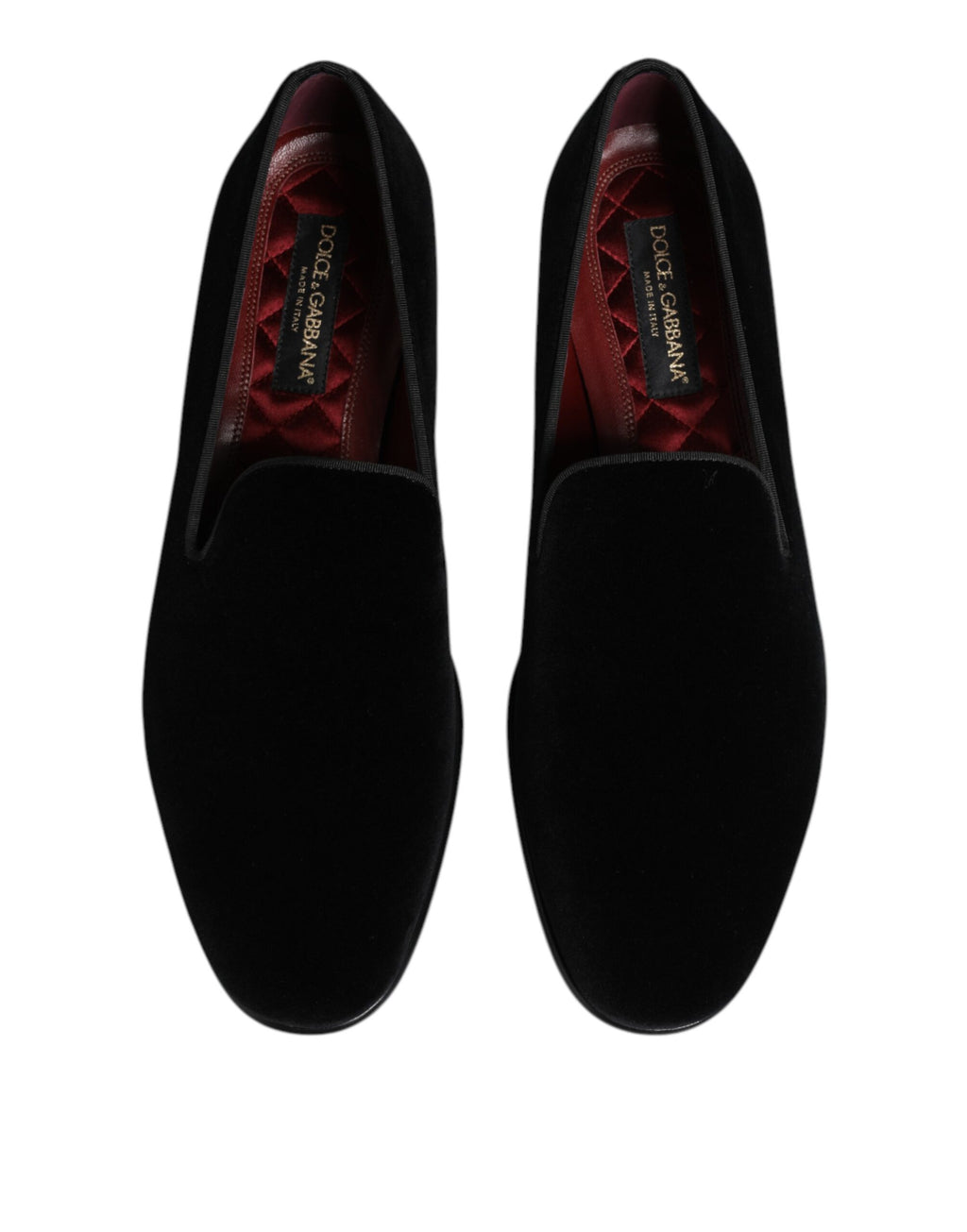 Dolce & Gabbana Black Velvet Slip On Men Loafers Formal Shoes