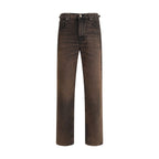 Haikure Brown Cotton Relaxed Fit Jeans