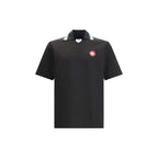 Casablanca Black Viscose Polo Shirt