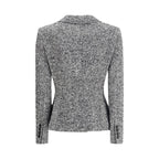 Dolce & Gabbana Gray Fleece Wool Blazer