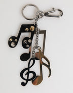 Dolce & Gabbana Silver Musical Note Key Holder Keychain Bag Charm Keyring