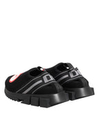 Dolce & Gabbana Black Grey Slip On Sorrento Sneakers Shoes