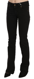 John Galliano Black Low Waist Slim Leg Skinny Denim Casual Pants Jeans