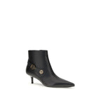 PINKO Black Calf Leather Bos Taurus Ankle Boots