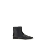 PINKO Black Calf Leather Bos Taurus Ankle Boots