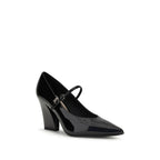 PINKO Black Calf Leather Bos Taurus High Heel Pumps