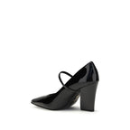 PINKO Black Calf Leather Bos Taurus High Heel Pumps