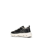 PINKO Black Calf Leather Bos Taurus Chunky Sneakers