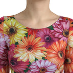 Dolce & Gabbana Multicolor Floral Print Sheath Mini Dress