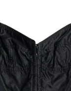 Dolce & Gabbana Black Nylon Bodycon Corset Bustier Mini Dress