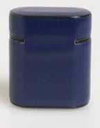 Dolce & Gabbana Blue Leather Logo Print Flip Holder Men Airpods Case