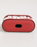 Dolce & Gabbana Red White Silicone Embossed Logo Accessory Airpods Case