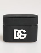 Dolce & Gabbana Black White Rubber Embossed Logo Accessory Airpods Case