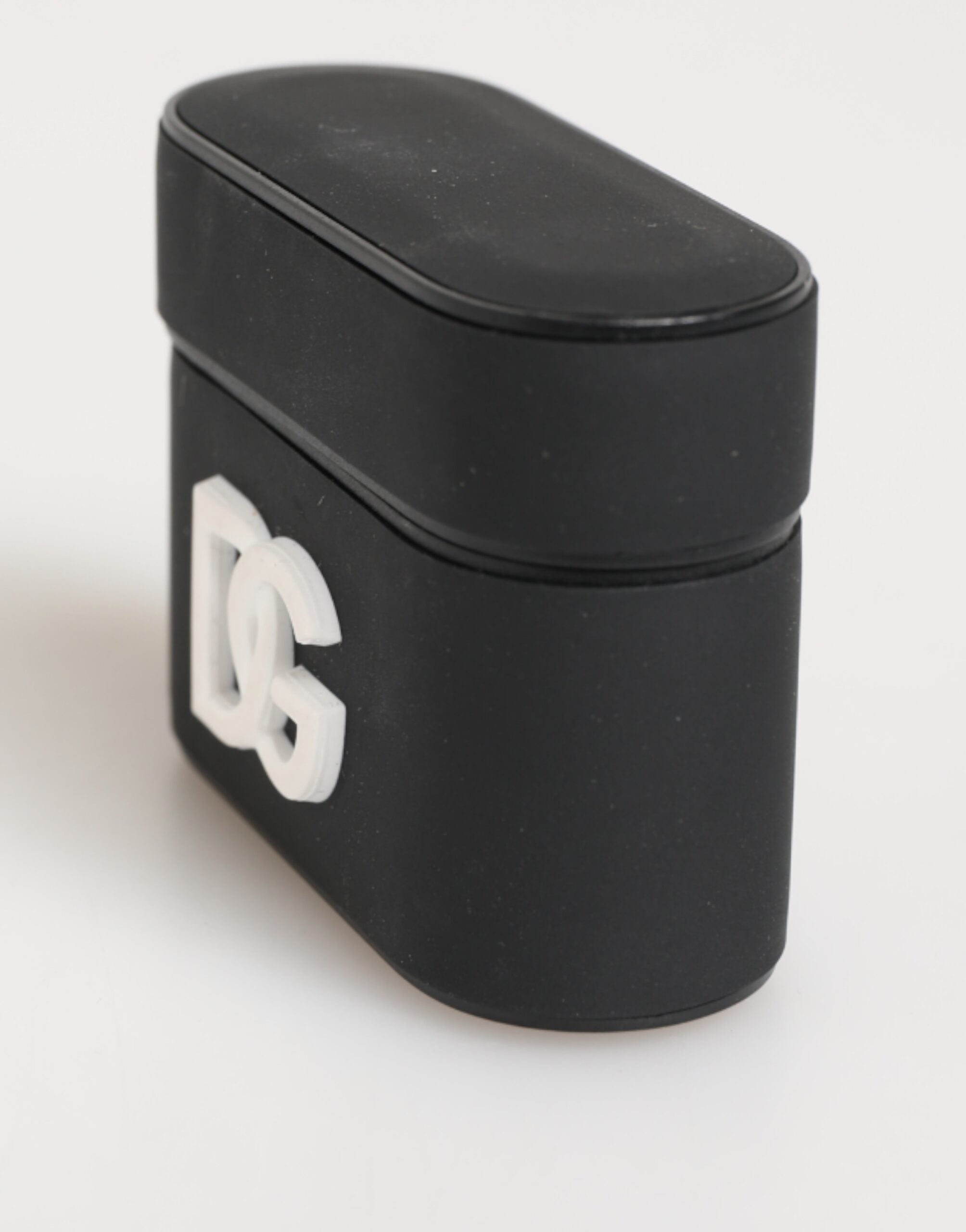 Dolce & Gabbana Black White Rubber Embossed Logo Accessory Airpods Case